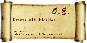 Orenstein Etelka névjegykártya